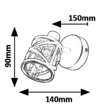 Rabalux 5335 - Luce Spot da parete OBERON 1xE14/40W/230V