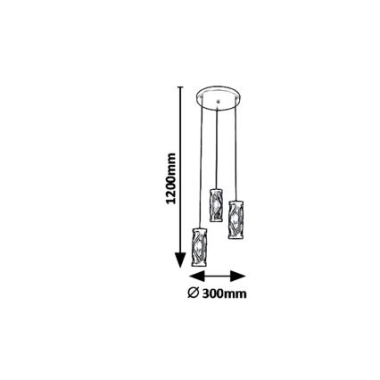 Rabalux 5339 - Lampadario a sospensione con filo OBERON 3xE14/40W/230V