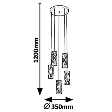 Rabalux  - Lampadario a sospensione con filo OBERON 5xE14/40W/230V