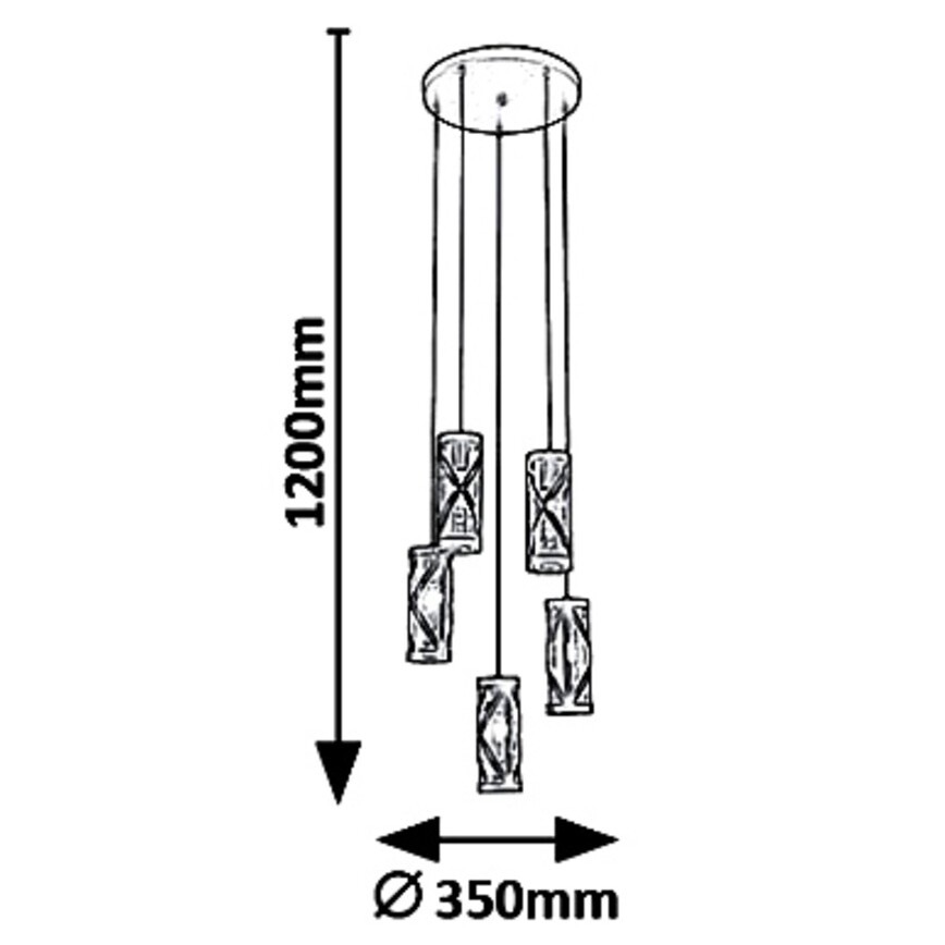 Rabalux  - Lampadario a sospensione con filo OBERON 5xE14/40W/230V