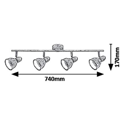 Rabalux 5389 - Luce Spot THELMA 4xE14/40W/230V