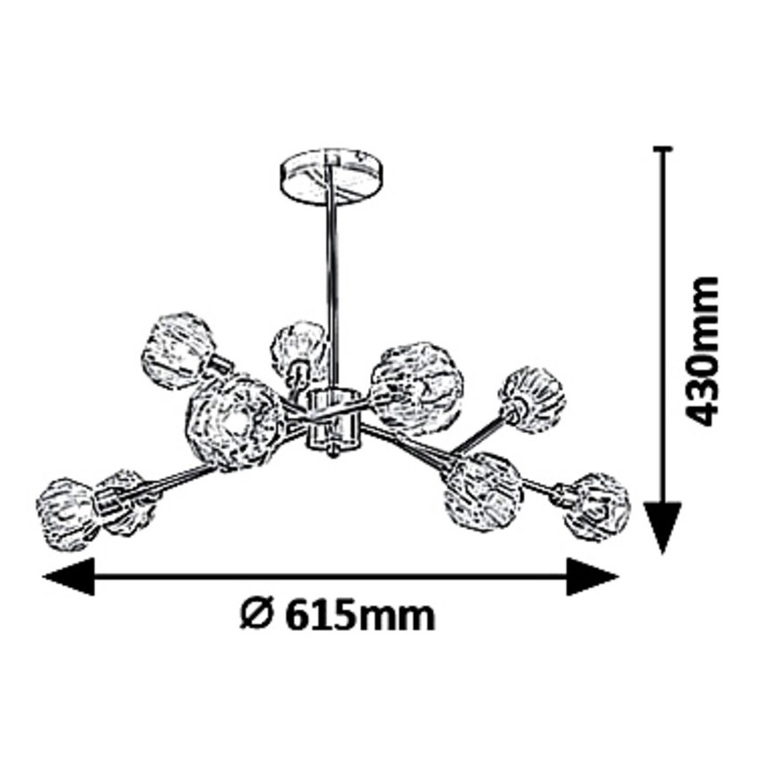 Rabalux 5395 - Lampadario a sospensione con supporto rigido KASSIA 9xG9/5W/230V