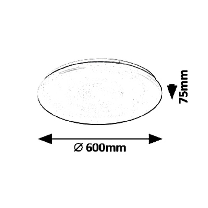 Rabalux - Plafoniera dimmerabile a LED 60W/230V con telecomando, Ø 60 cm