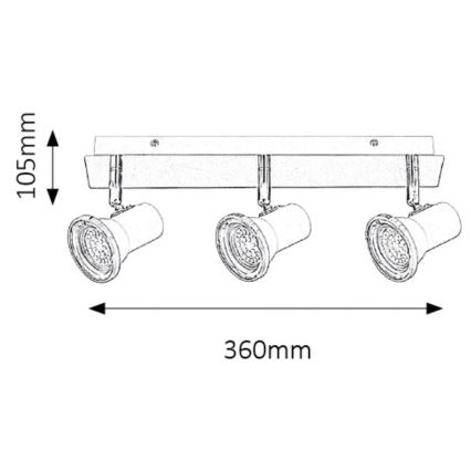 Rabalux - LED Faretto da bagno 3xGU10/4,5W/230V