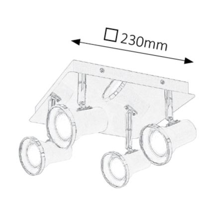 Rabalux - LED Luce Spot da bagno 4xGU10/4,5W/230V