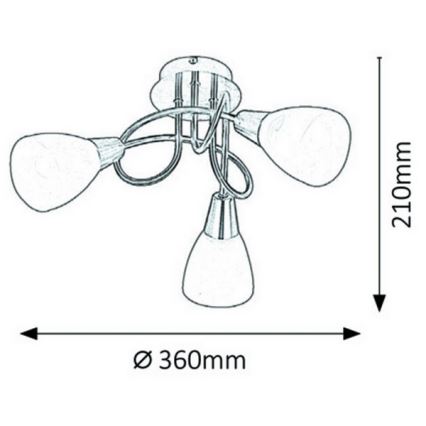 Rabalux - Lampadario fisso 3xE14/40W/230V cromo opaco