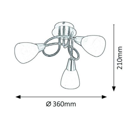 Rabalux - Lampadario fisso 3xE14/40W/230V ottone