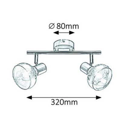 Rabalux 5547 - Faretto HOLLY 2xE14/40W/230V oro