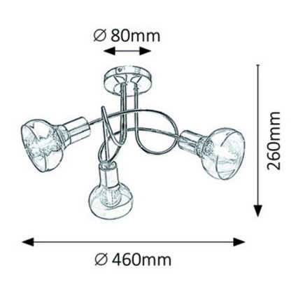 Rabalux - Lampadario fisso 3xE14/40W/230V oro