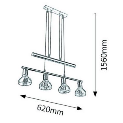 Rabalux 5551 - Lampadario a sospensione con filo HOLLY 4xE14/40W/230V oro