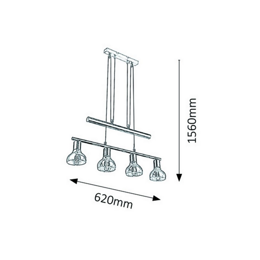 Rabalux 5551 - Lampadario a sospensione con filo HOLLY 4xE14/40W/230V oro
