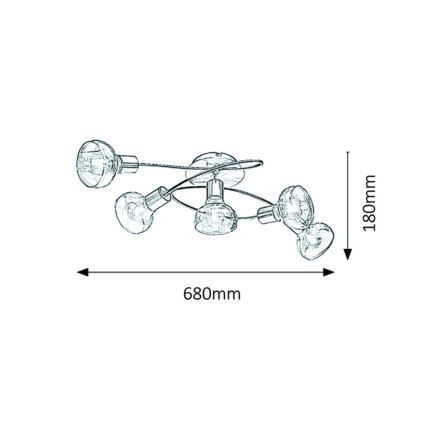 Rabalux - Lampadario fisso 5xE14/40W/230V oro