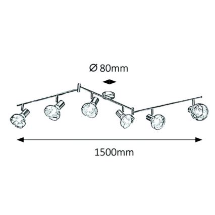 Rabalux 5553 - Faretto HOLLY 6xE14/40W/230V oro