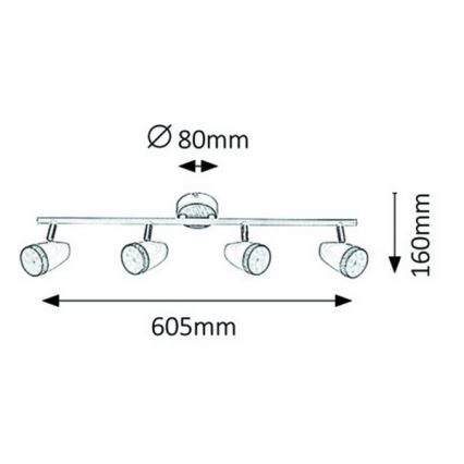 Rabalux 5567 - Faretto LED KAREN 4xLED/4W/230V