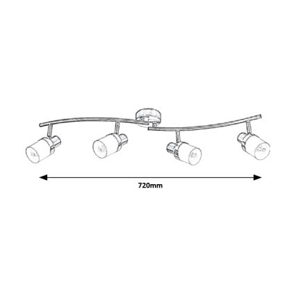 Rabalux - Luce Spot da soffitto 4xE14/40W/230V