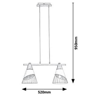 Rabalux - Lampadario a sospensione con filo 2xE27/60W/230V