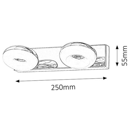 Rabalux - LED Lampada da bagno 2xLED/5W/230V