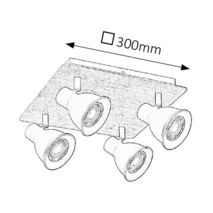 Rabalux - Faretto 4xGU10/35W/230V