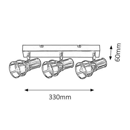 Rabalux 5960 - Faretto ARIA 3xE14/40W