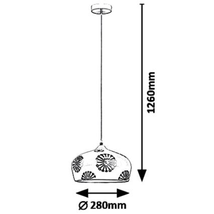 Rabalux 6049 - Lampadario a sospensione con filo GINGER 1xE27/60W/230V