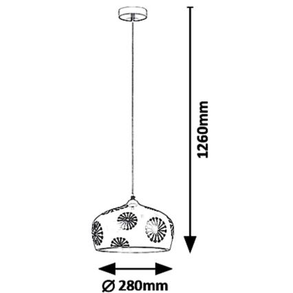 Rabalux 6050 - Lampadario a sospensione con filo GINGER 1xE27/60W/230V