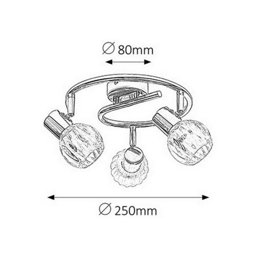 Rabalux 6093 - Faretto LAUREN 3xE14/40W/230V