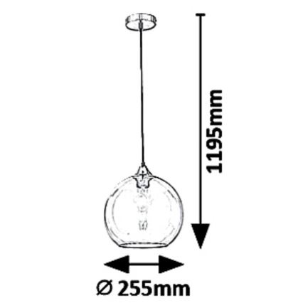 Rabalux 6438 - Lampadario a sospensione con filo TANESHA 1xE27/40W/230V