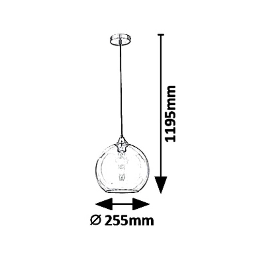 Rabalux 6438 - Lampadario a sospensione con filo TANESHA 1xE27/40W/230V