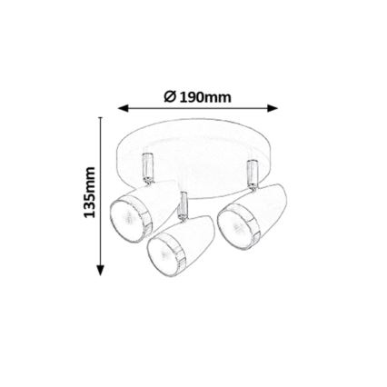 Rabalux - LED Faretto 3xLED/4W/230V