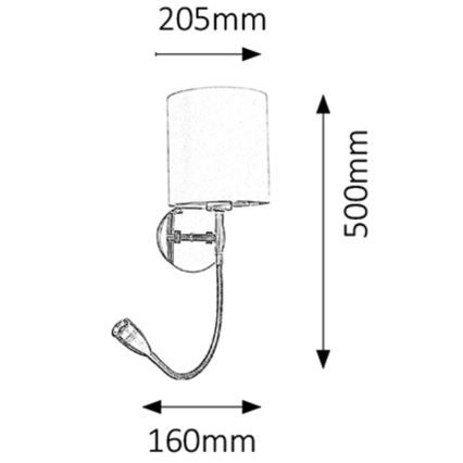 Rabalux - Lampada da parete LED 1xE27/40W+LED/3W