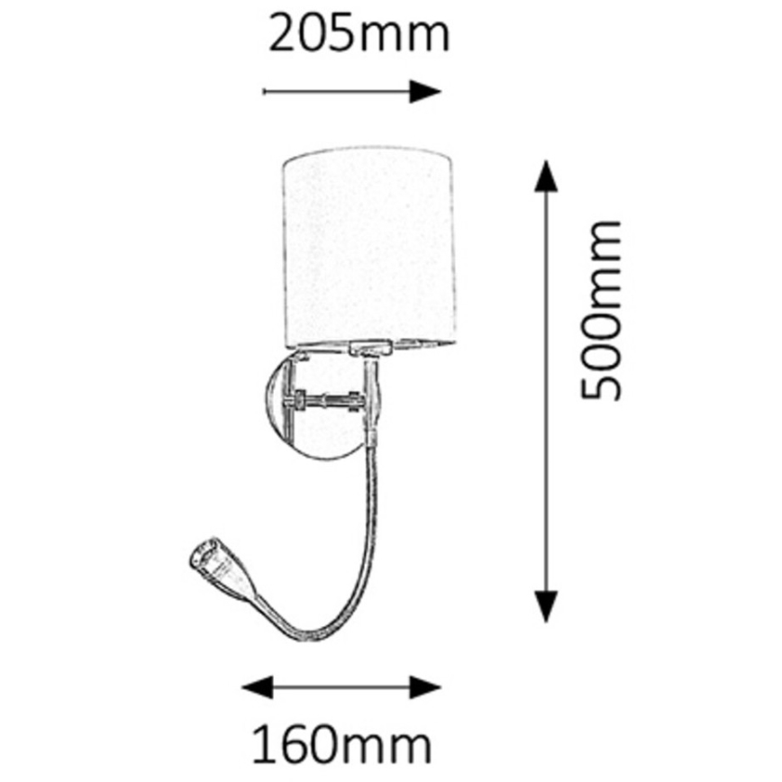 Rabalux - Lampada da parete LED 1xE27/40W+LED/3W