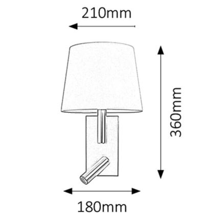 Rabalux - Applique E27/40W + LED/3W