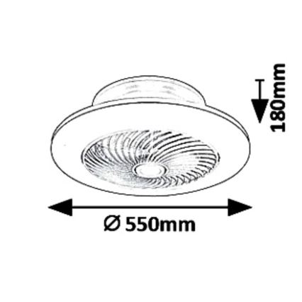 Rabalux - Plafoniera LED dimmerabile con ventilatore DALFON LED/36W/230V 3000-6000K + telecomando