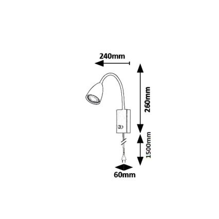 Rabalux 6719 - Luce Spot da parete MIKA 1xGU10/25W/230V