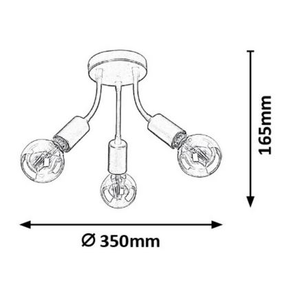 Rabalux - Lampadario a plafone ALMUS 3xE27/60W/230V