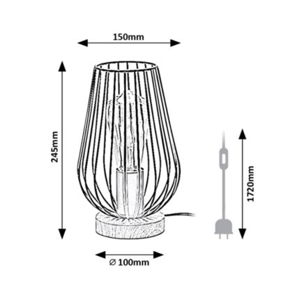 Rabalux - Lampada da tavolo 1xE27/40W/230V nero