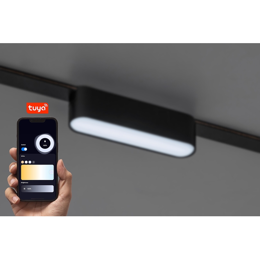 Rabalux - LED Plafoniera dimmerabile per sistema a binario monofase LED/6W/24V 2700-5500K Wi-Fi Tuya 11,5 cm nero
