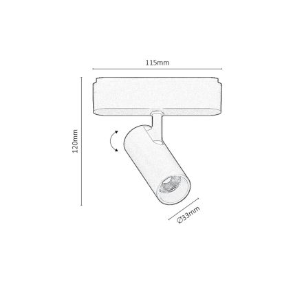 Rabalux - LED Faretto dimmerabile per sistema a binario monofase LED/5W/24V 2700-5500K Wi-Fi Tuya nero