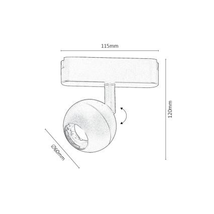 Rabalux - LED Faretto dimmerabile per sistema a binario monofase LED/5W/24V 2700-5500K Wi-Fi Tuya nero