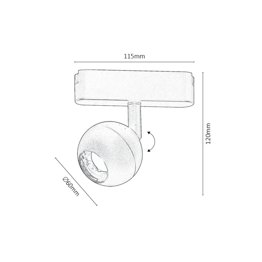 Rabalux - LED Faretto dimmerabile per sistema a binario monofase LED/5W/24V 2700-5500K Wi-Fi Tuya nero