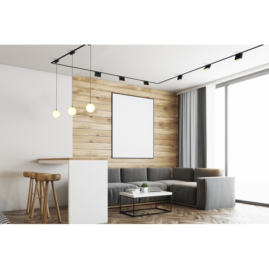 Rabalux - Lampadario a sospensione con filo LED dimmerabile per sistema ferroviario monofase LED/5W/24V 2700-5500K Wi-Fi Tuya nero
