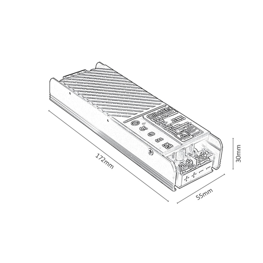 Rabalux - Alimentazione da incasso per le luci del sistema ferroviario 100W/24V