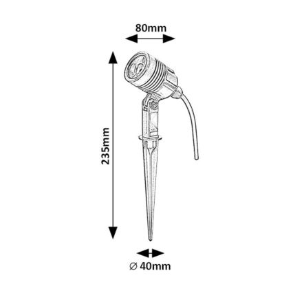 Rabalux - Lampada LED da esterno LED/3W/230V IP65