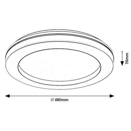 Rabalux - Plafoniera LED dimmerabile LED/47W/230V 3000-6500K + telecomando