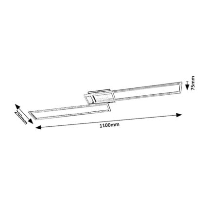Rabalux - Plafoniera LED dimmerabile LED/40W/230V 2700-6500K Wi-Fi Tuya cromo opaco + telecomando 25x110 cm