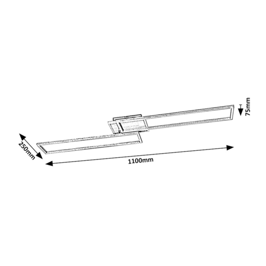Rabalux - Plafoniera LED dimmerabile LED/40W/230V 2700-6500K Wi-Fi Tuya cromo opaco + telecomando 25x110 cm