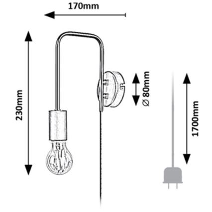 Rabalux - Lampada da parete 1xE27/40W/230V
