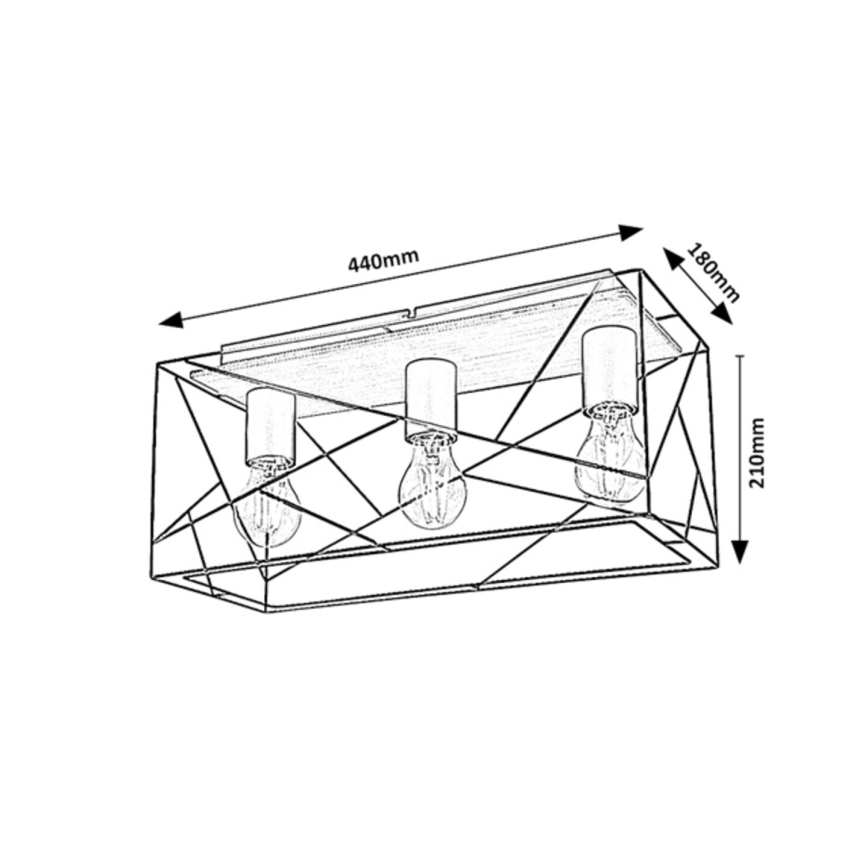 Rabalux - Plafoniera 3xE27/40W/230V 18x44 cm