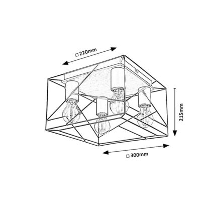 Rabalux - Plafoniera 4xE27/40W/230V 30x30 cm