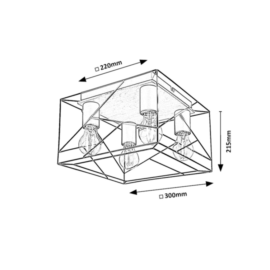Rabalux - Plafoniera 4xE27/40W/230V 30x30 cm